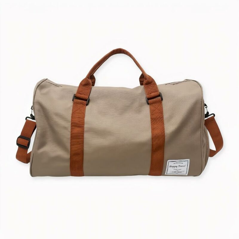 Grote reistas met trendy bruine schouderriem