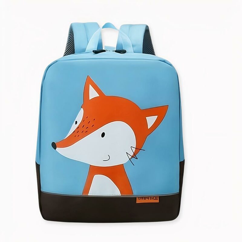 Sac_à_dos_pour_enfants_illustré_d’un_adorable_animal_coloré_2 Kinderrugzak geïllustreerd met een schattige kleurrijke vos. Goede prestaties en gemakkelijk te gebruiken.