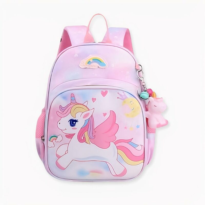 Vliegende roze eenhoorn schooltas voor roze meisjes, goede kwaliteit en erg trendy.