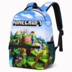 Minecraft rugzak met 3D-wereld – vooraanzicht
