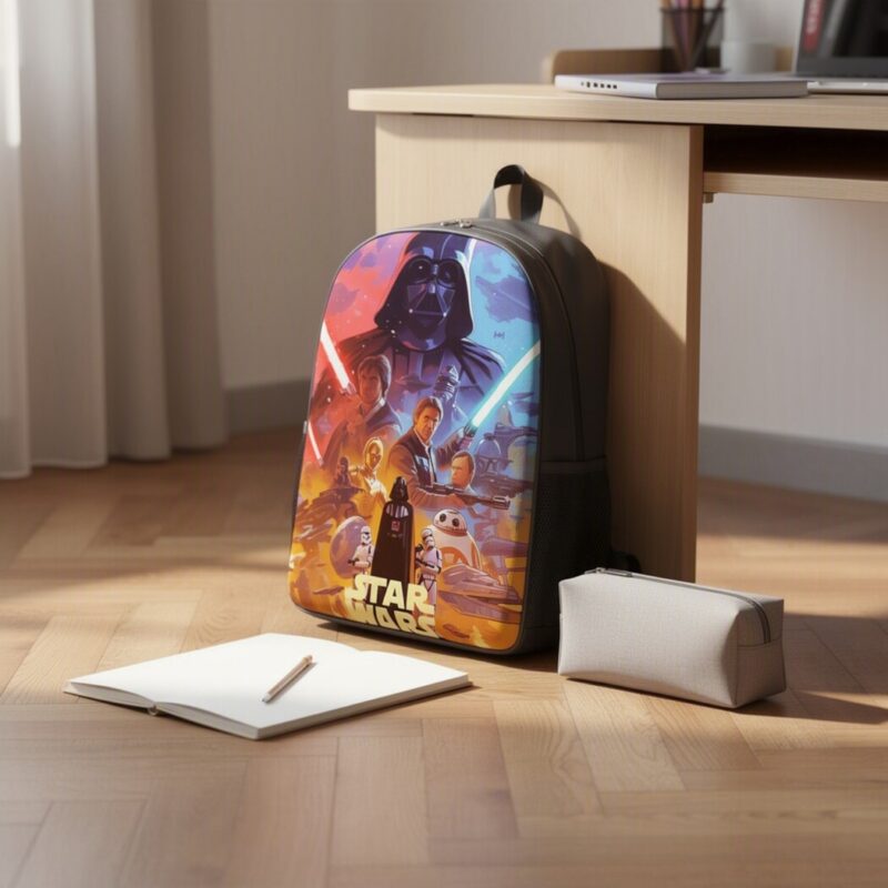 Star Wars rugzak met meerdere personages – gedragen op de rug