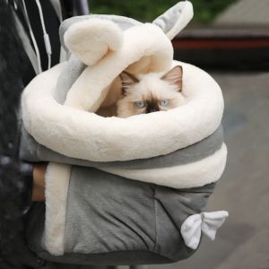 Zachte en warme kattenrugzak - Grijs - Kat