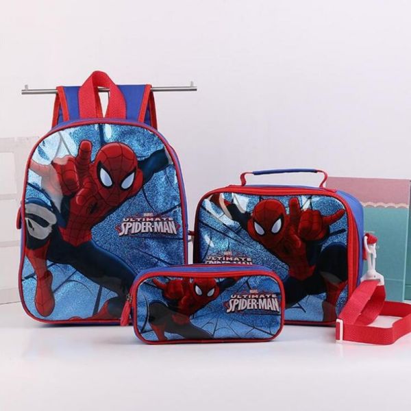 Spider-Man 3-Delige Schooltas Set - Schoolrugzak Rugzak Voor Kinderen