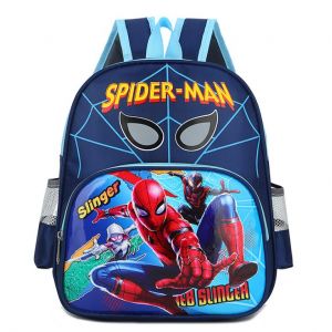 Spiderman en vrienden schoolrugzak blauw met witte achtergrond