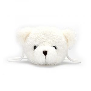 Teddybeer schoudertas voor kinderen met witte achtergrond