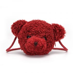Rode teddybeer schoudertas voor kinderen met witte achtergrond