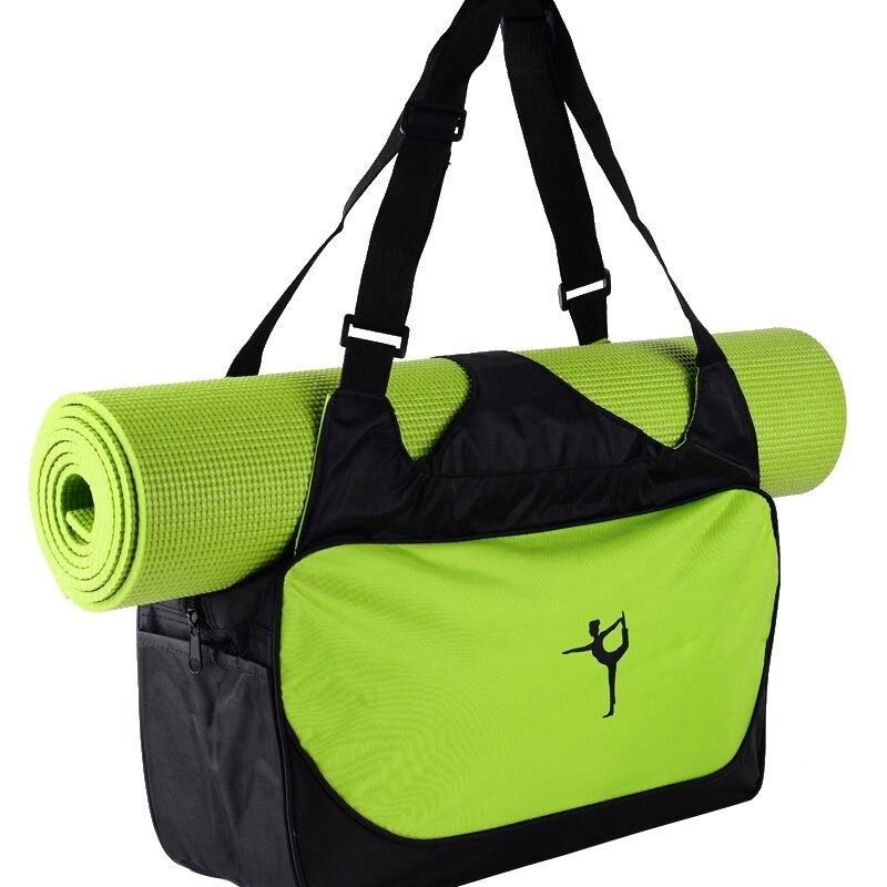 Multifunctionele Yoga-rugzak groen en zwart met witte achtergrond