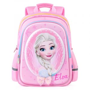 Elsa de sneeuwkoningin rugzak roze met witte achtergrond
