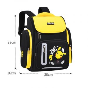 Pokémon Go Pikachu reflecterende schooltas voor kinderen in geel en zwart met een witte achtergrond