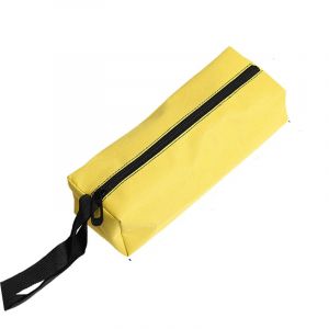 Stevige gele polyester opbergtas met zwarte sluiting